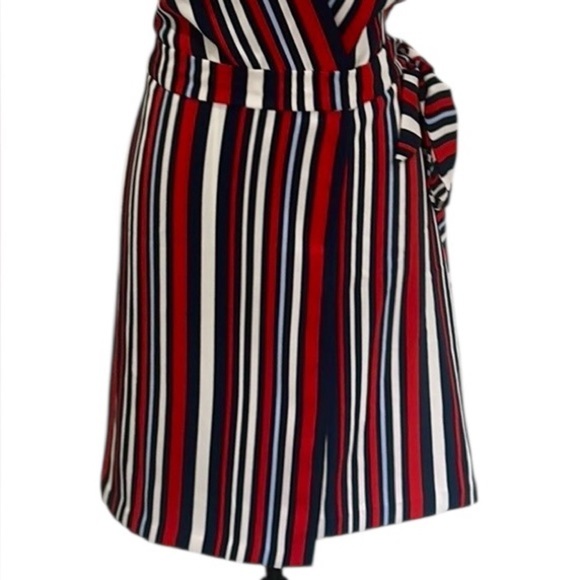 Tommy Hilfiger Nautical Stripe Wrap Midi Dress Red White Blue Size M - Picture 6 of 8